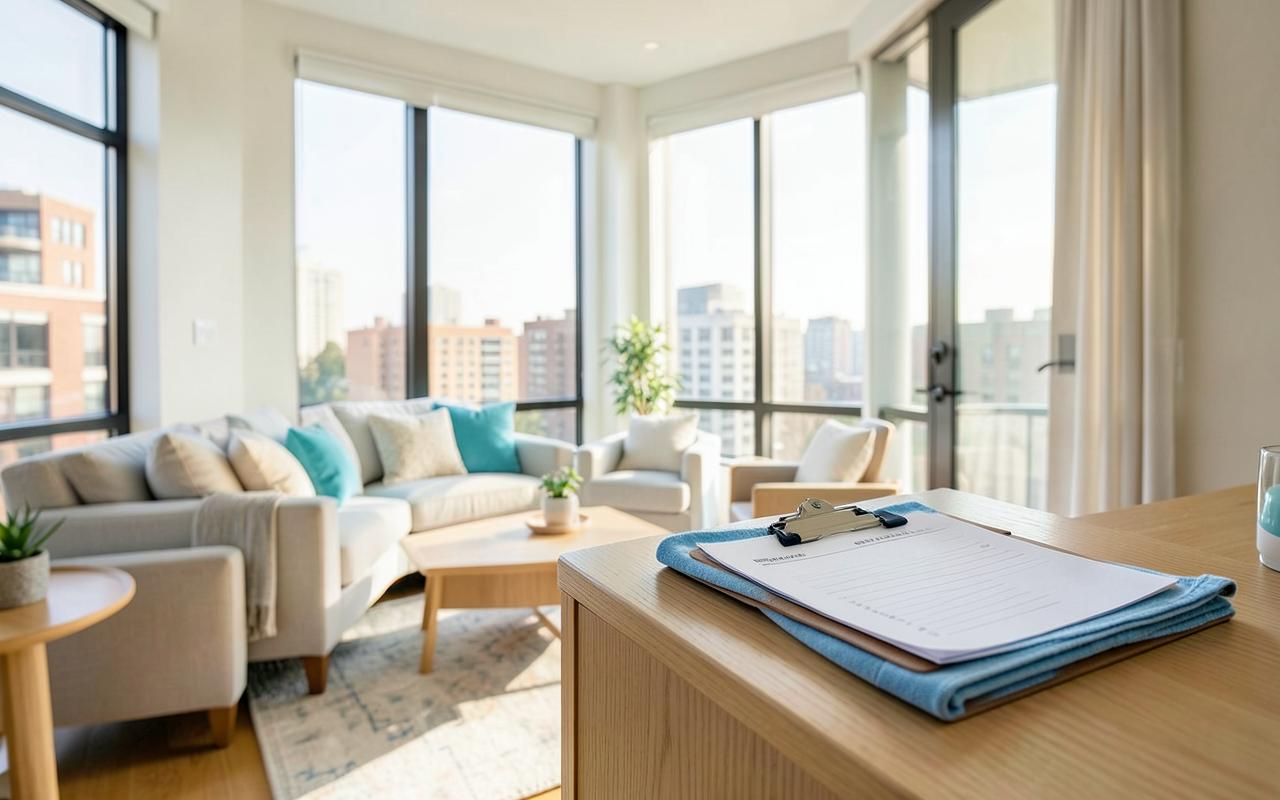 A freshly cleaned San Francisco home with a cleaning estimate ready for review
